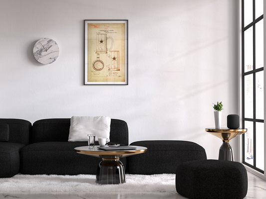 Beer Mug/Drinking Vessel Patent Poster Wall Decor (1876 by J. Oesterling & J. Palme)