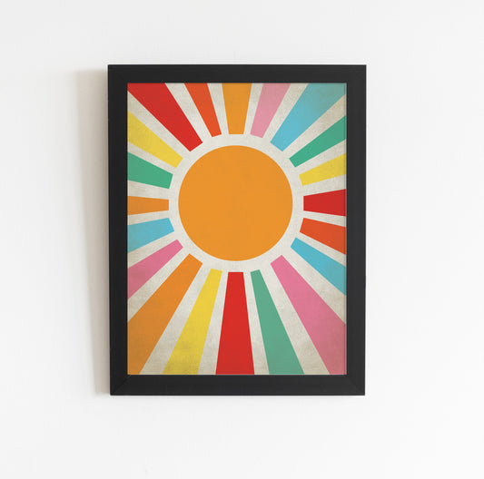Boho Colorful Sun Wall Art