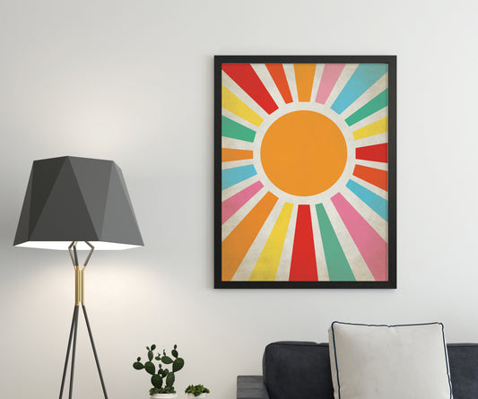 Boho Colorful Sun Wall Art