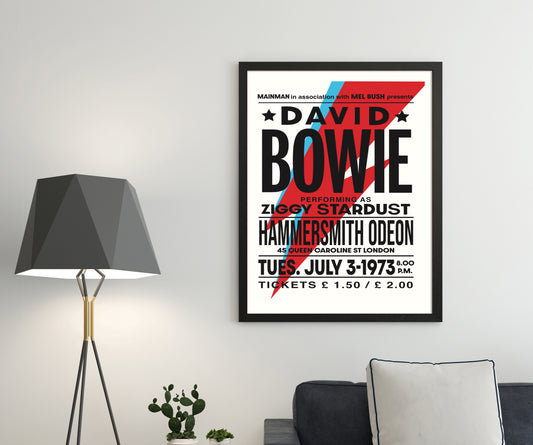 David Bowie (Ziggy Stardust) 1973 Concert Poster