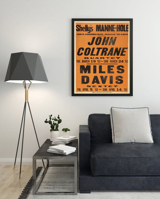 John Coltrane and Miles Davis Vintage Concert Poster