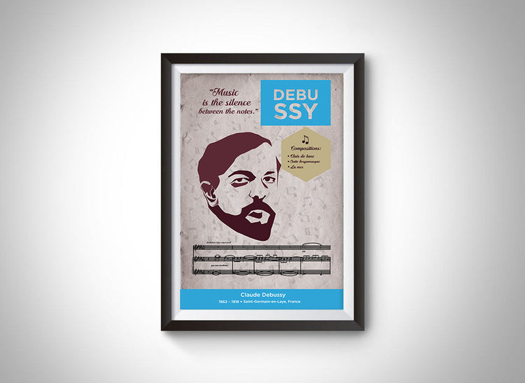 Claude Debussy: Classical Composer Poster Wall Art