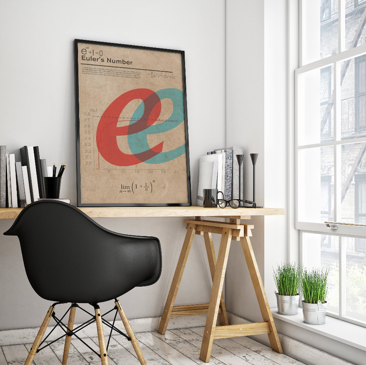 Euler's Number Mathematical Poster Concept