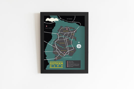 Batman’s Gotham City Map Wall Art