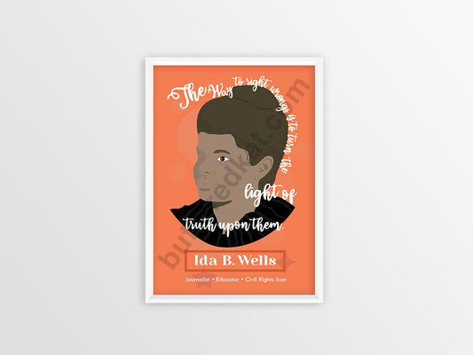 Ida B. Wells Illustration Portrait Wall Decor