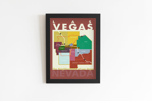 Las Vegas Neighborhood Map Wall Art