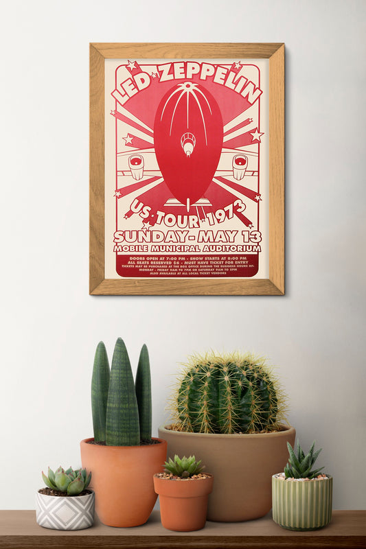 Led Zeppelin US Tour 1973 Concert Poster