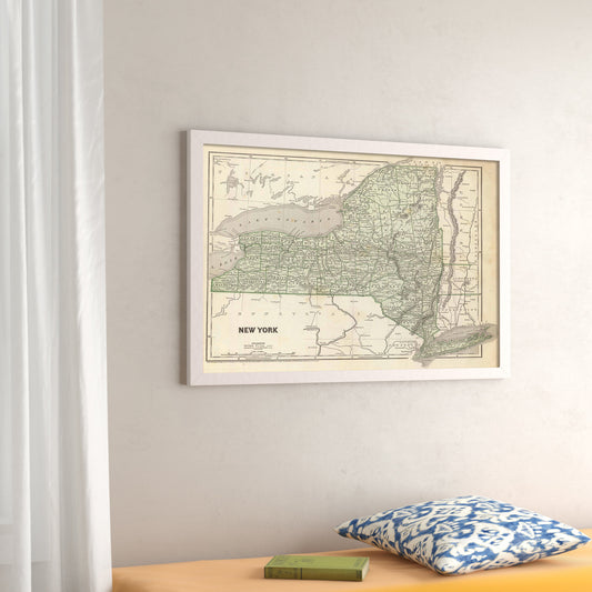 New York 1845 Vintage Map Wall Art