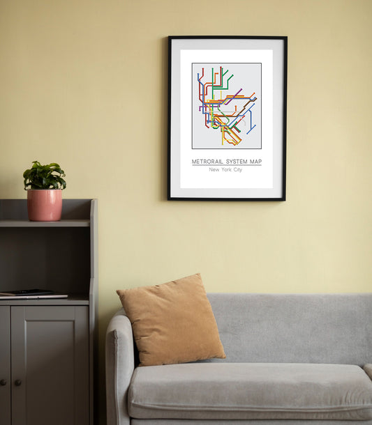Minimalist New York City Metro Map