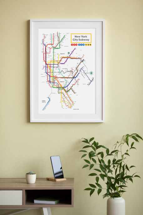 New York Metro Map Wall Art