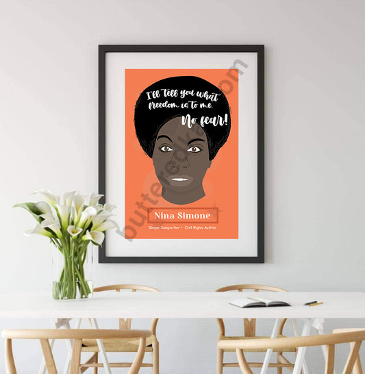 Nina Simone Illustration Portrait Wall Decor