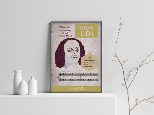 Antonio Vivaldi: Classical Composer Poster Wall Art