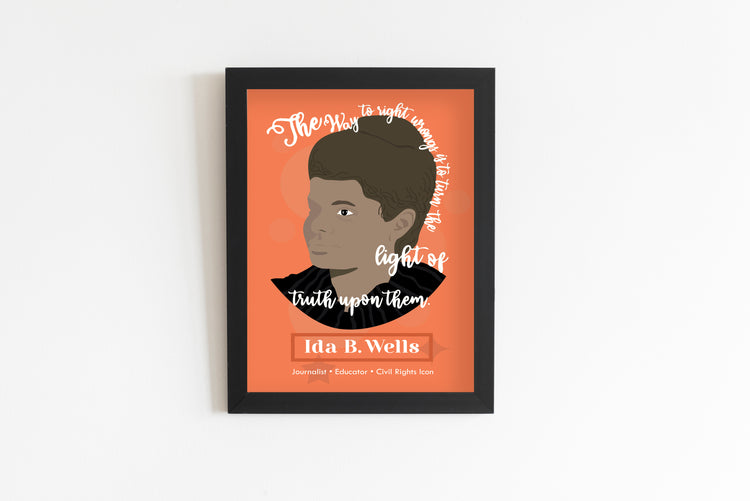 Ida B. Wells Illustration Portrait Wall Decor