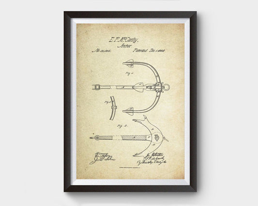 Anchor Patent Poster (1868, E.P. McCarthy)