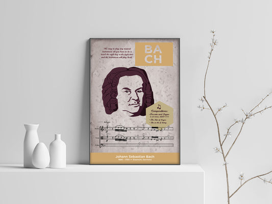 Johann Sebastian Bach: Classical Composer Poster Wall Art