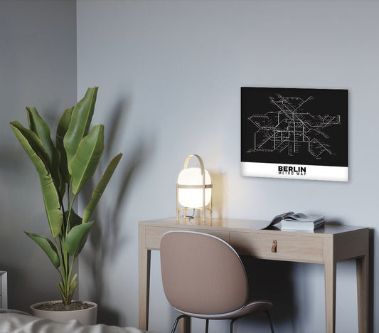 Berlin Subway Map (Black and White)