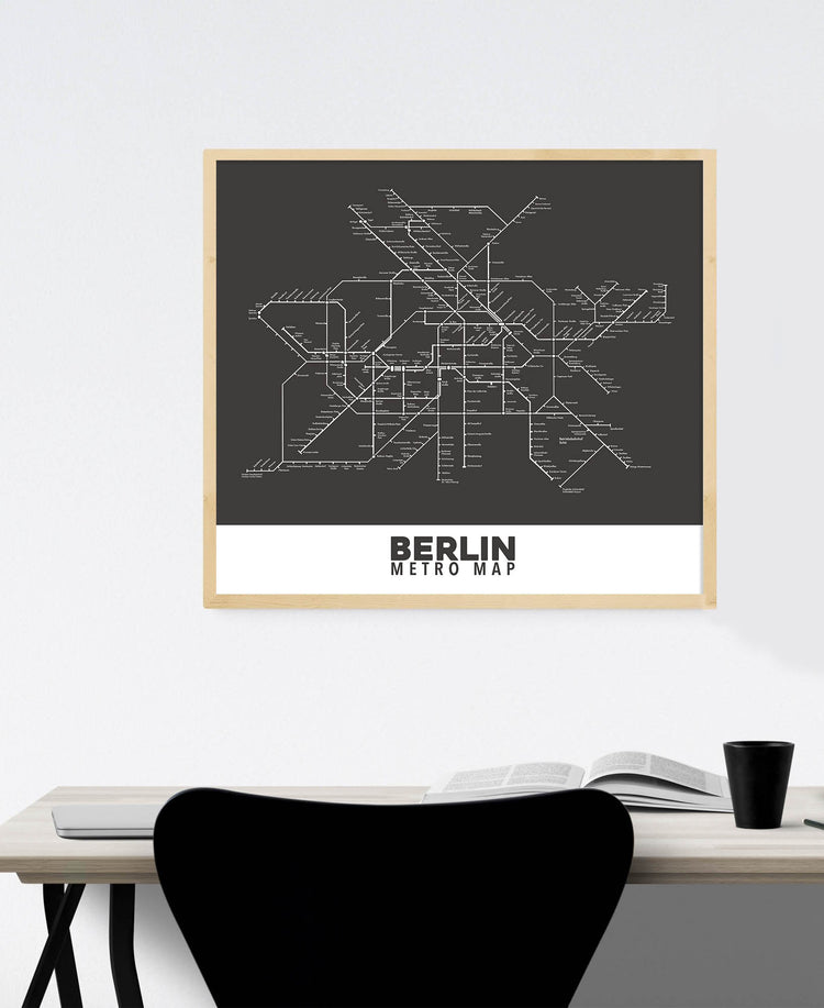 Berlin Subway Map (Black and White)