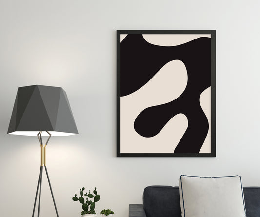 Black and Beige Abstract Wall Art