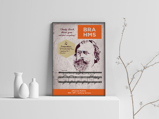 Johannes Brahms: Classical Composer Poster Wall Art