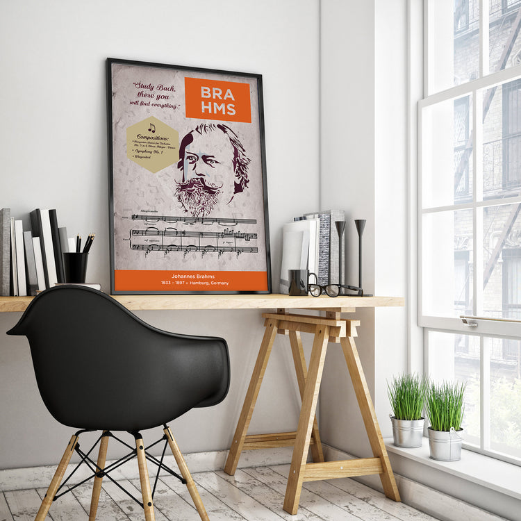Johannes Brahms: Classical Composer Poster Wall Art
