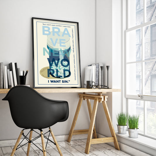 Brave New World by Aldous Huxley Book Poster