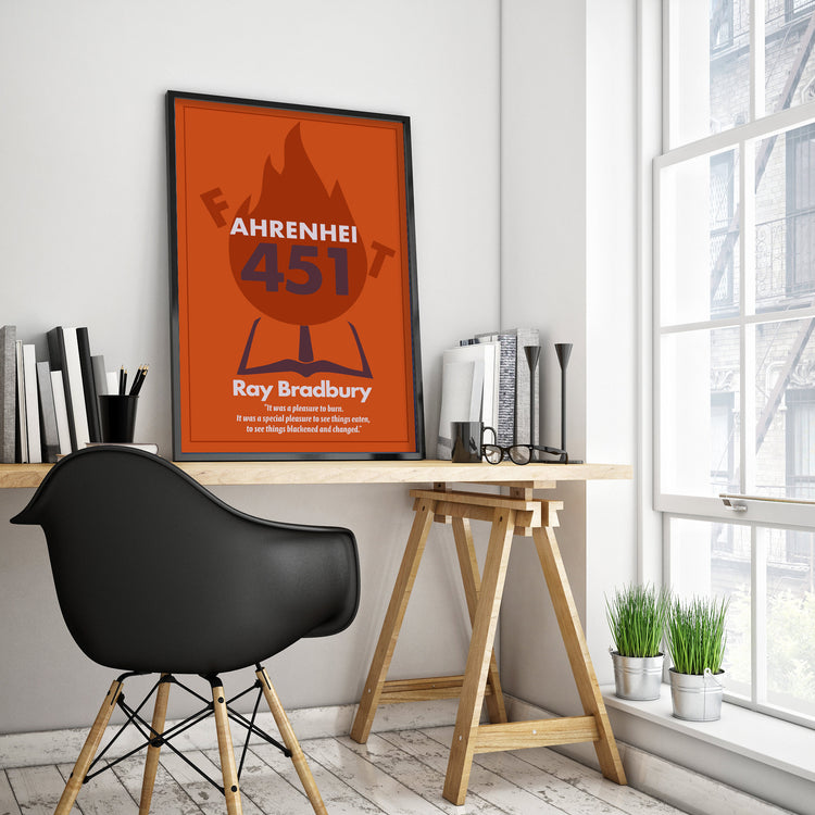 Fahrenheit 451 by Ray Bradbury Book Poster