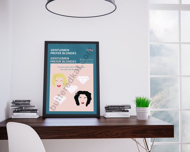 Gentlemen Prefer Blondes (1953) Minimalistic Film Poster