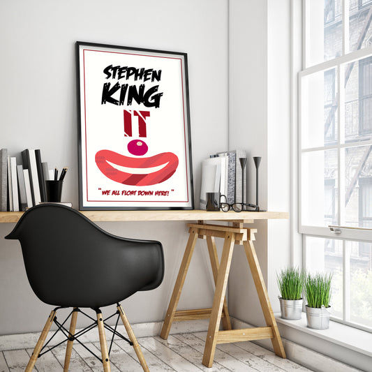 It by Stephen King Book Poster
