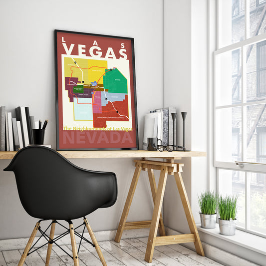 Las Vegas Neighborhood Map Wall Art
