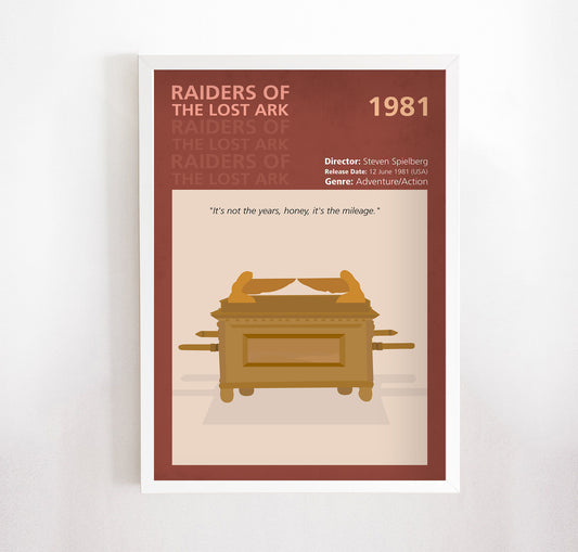Raiders of the Lost Ark (1981) Minimalistic Film Poster