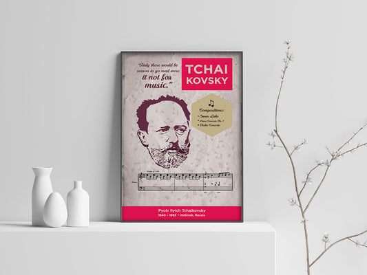 Pyotr Ilyich Tchaikovsky: Classical Composer Poster Wall Art