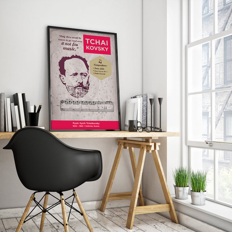 Pyotr Ilyich Tchaikovsky: Classical Composer Poster Wall Art