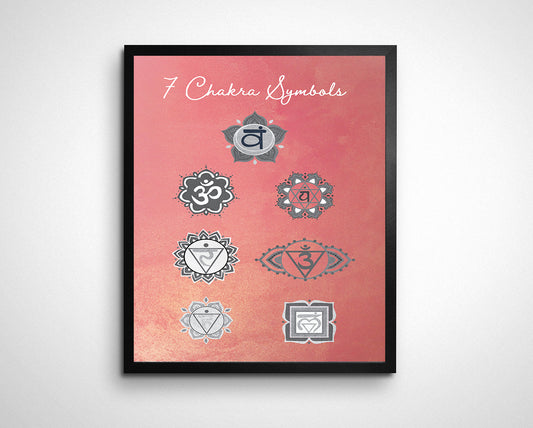 7 Chakra Symbols Wall Art