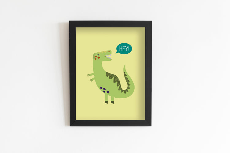 Hey Dinosaur Art Print
