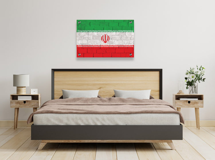 Iran Flag Printed on Brushed Aluminum
