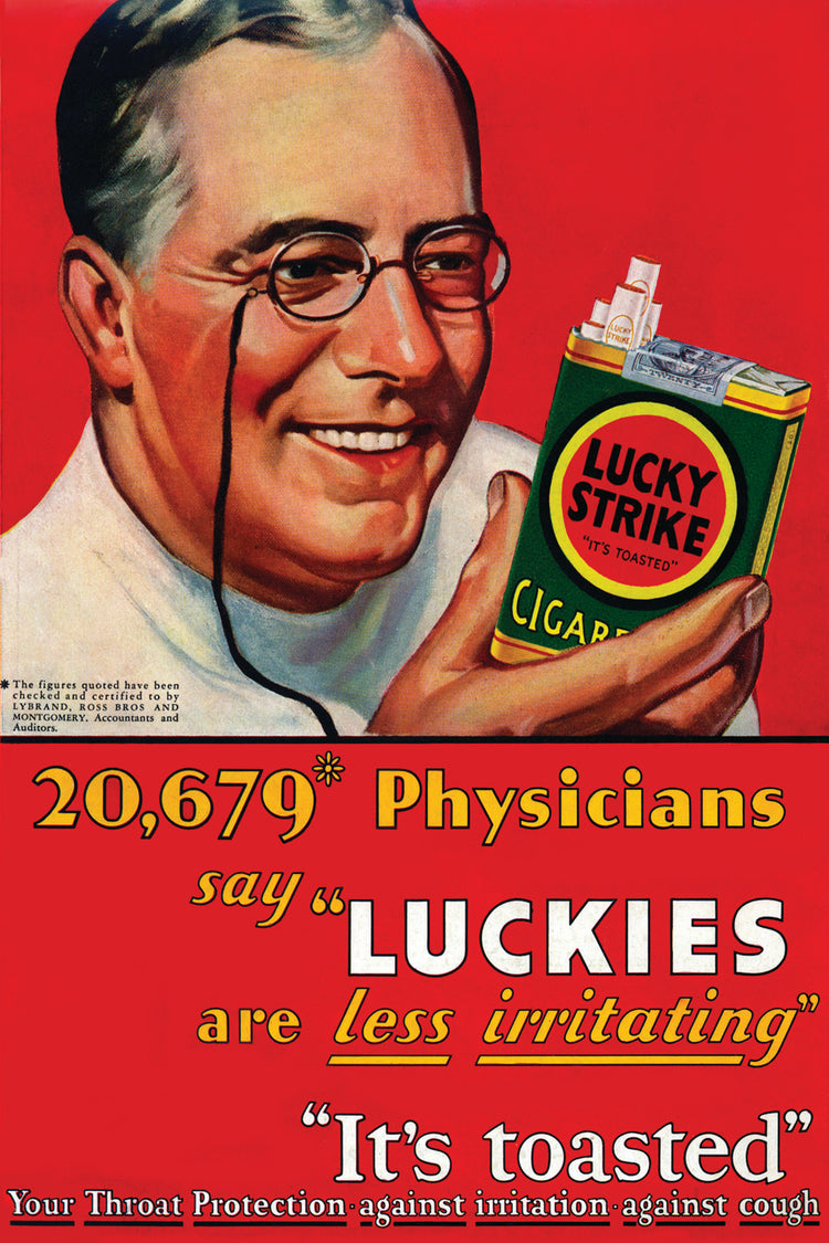 Lucky Strike Physician Vintage Ad Poster