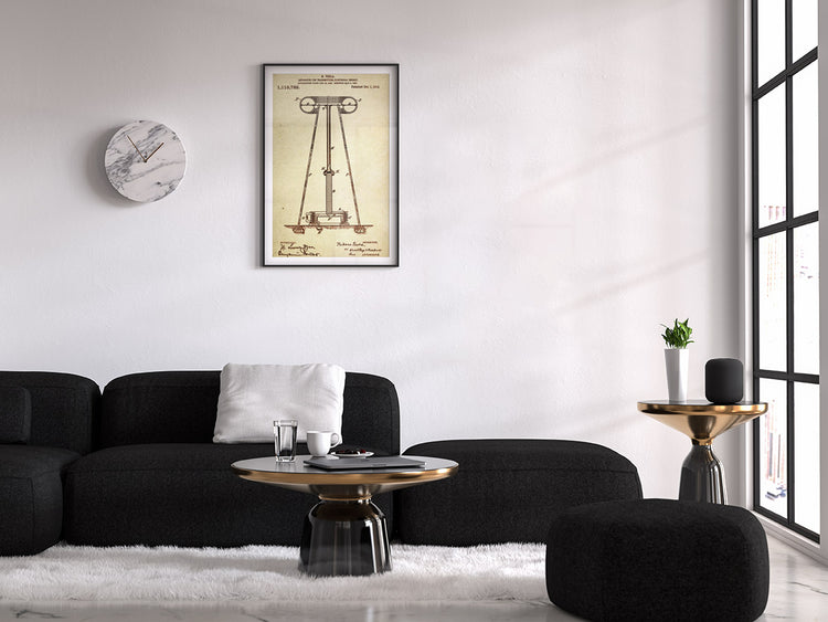 Apparatus For Transmitting Electrical Energy Patent Poster Wall Decor (1914 by Nikola Tesla)