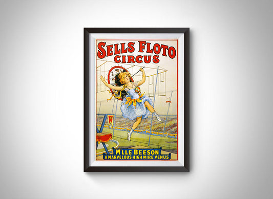 Sells Floto Circus Presents M'lle Beeson (1921) Vintage Ad Poster