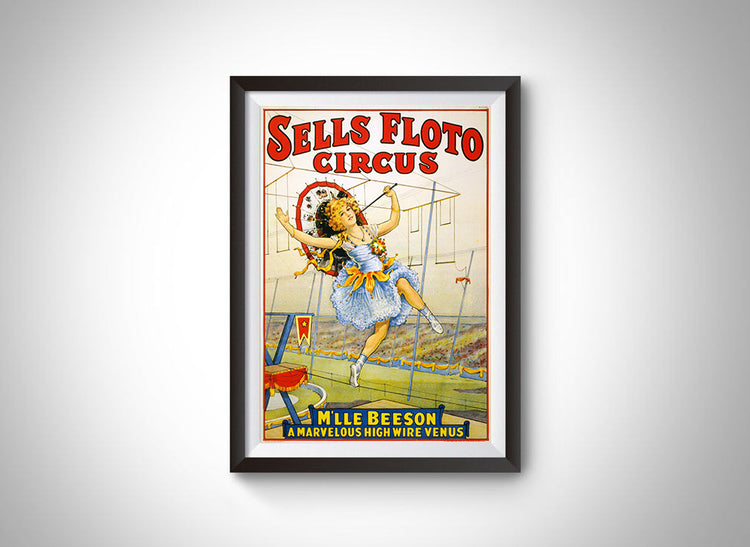 Sells Floto Circus Presents M'lle Beeson (1921) Vintage Ad Poster
