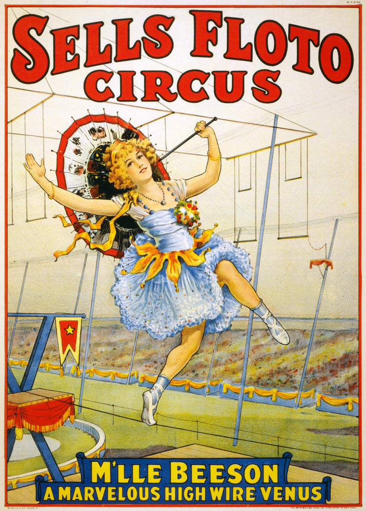Sells Floto Circus Presents M'lle Beeson (1921) Vintage Ad Poster