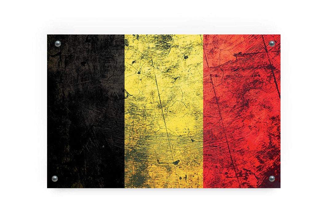 Belgium Flag Graffiti Wall Art