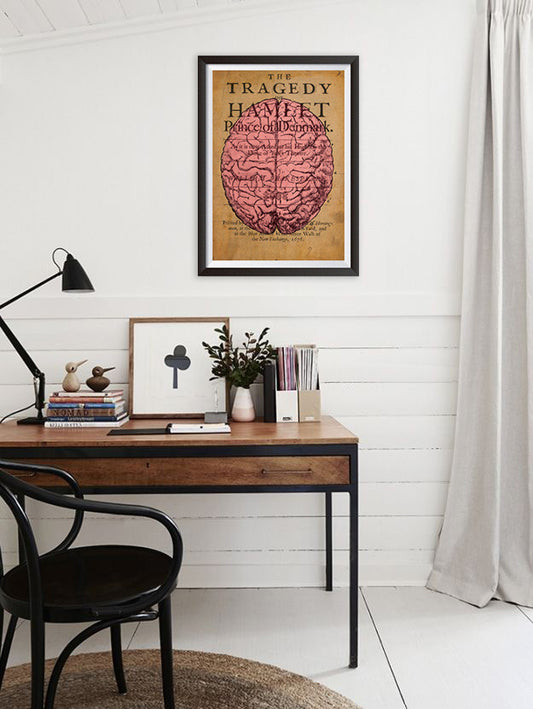 Gothic Brain Anatomy, Hamlet Inspired Art Poster