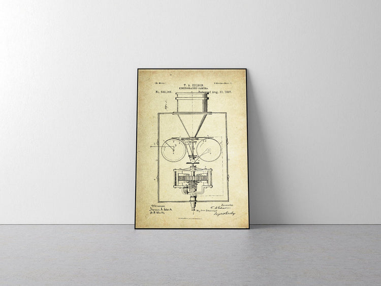Kinetographic Camera Patent Poster (1960, Thomas Edison)