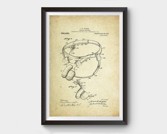 Chastity Belt Patent Poster (1911, J.E. Heyser)
