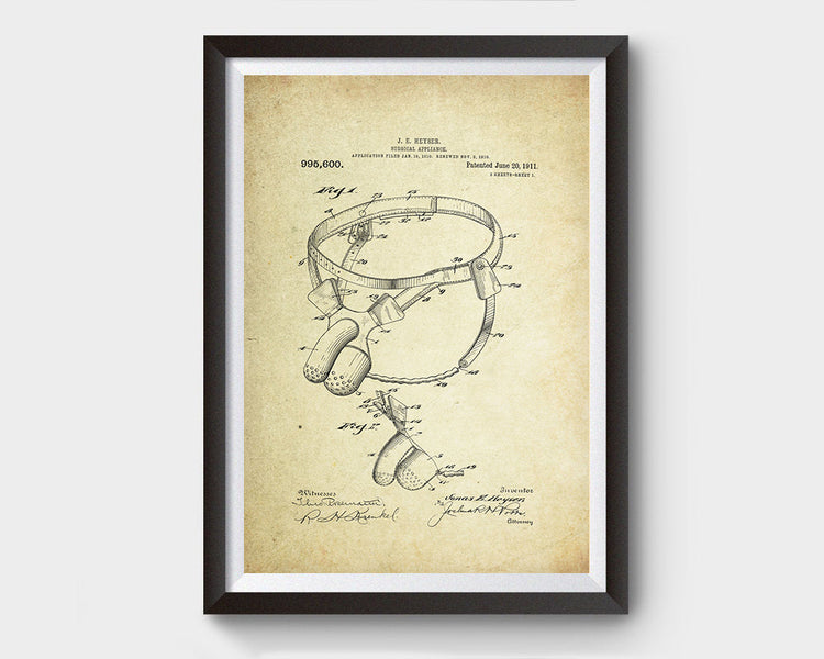 Chastity Belt Patent Poster (1911, J.E. Heyser)