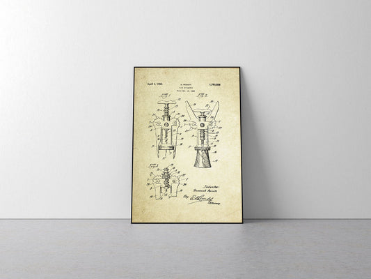 Cork Extractor Patent Poster (1930, D. Rosati)