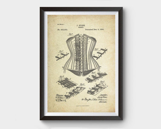 Corset Patent Poster (1890, J. Stone)