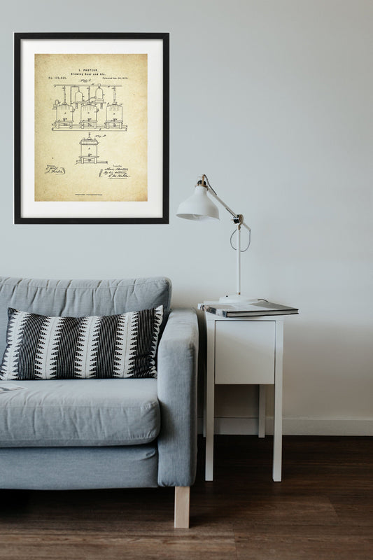 Beer Brewing Patent Poster (1873, Louis Pasteur)