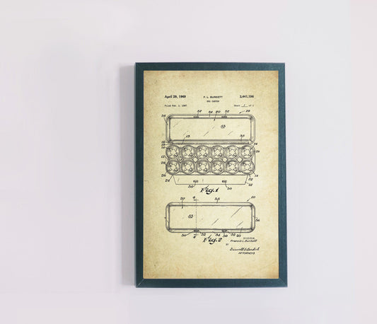 Egg Carton Patent Poster (1967, F.L. Burkett)