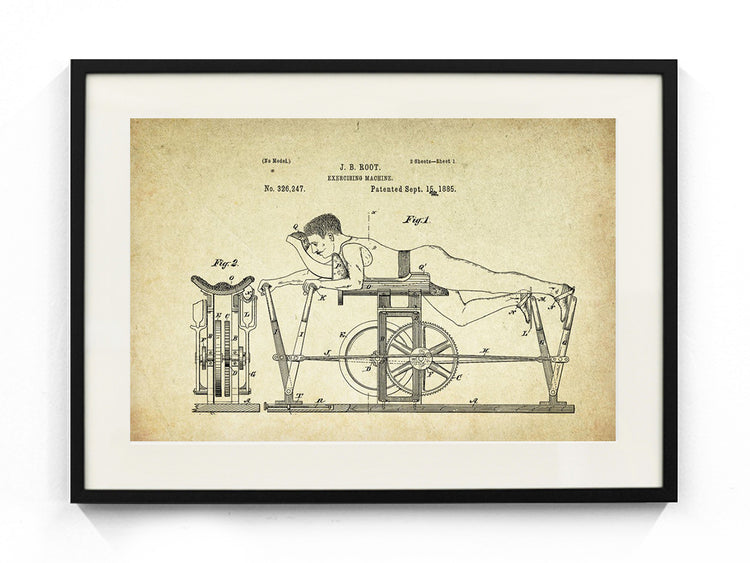 Exercising Machine Patent Poster (1885, J. B. Root)